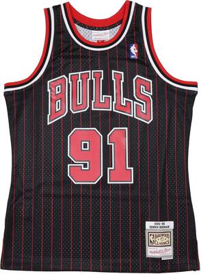 Mitchell & Ness Swingman Jersey Chicago Bulls Dennis Rodman 91 Black/Red bei Amazon bestellen