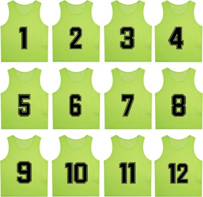 MTTYYD Nummerierte Pinnies Fußballweste für Kinder, Jugendliche und Erwachsene (12er-Pack) Fußball-Trikot bei Amazon bestellen