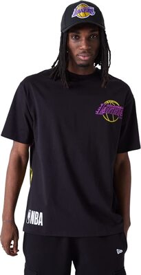 New Era Los Angeles Lakers NBA Black White Oversized BP Neon T- Shirt bei Amazon bestellen