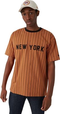 New Era New York Pinstripe Brown Oversized T-Shirt bei Amazon bestellen