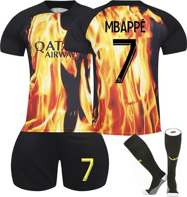 NileMAll PSG Trikot der Jubiläumssaison 22/23，Paris Fußball Trikot Set Nr.7/11/30 Kinder/Erwachsene，Paris Fussball Trainingsanzug Sportshirt Shorts und Socken Anzug bei Amazon bestellen