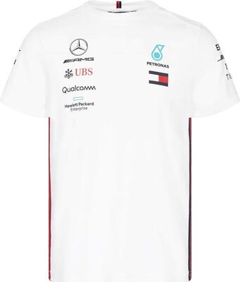 Official Formula One Merchandise | Männer | Offizielle Mercedes-AMG Petronas Motorsport 2019 F1™ | Team T-Shirt | Weiß | Baumwolle und Elestan | Größe: S bei Amazon bestellen