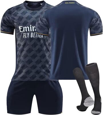 PANGKII Madrid Herren 2022/23 Auswärtstrikot， Saison 2022/23 Auswärtstrikot,schwarz,Größe ，Football Shorts and Socks Set für Erwachsene und Kinder bei Amazon bestellen