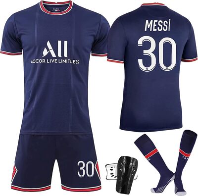 Paris fußball Trikot Set 2021/22, Fußball Trikot Kinder, Fußballtrikot Kinder, Nr.30/7 Sporttraining T-Shirts und Shorts mit Socken und Schutzausrüstung bei Amazon bestellen
