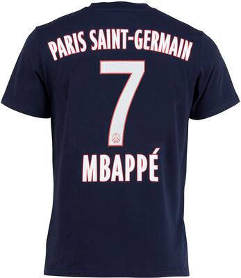 Alle Details zum Fußball-Trikot Paris Saint-Germain T-Shirt, Kylian Mbappé, offizielle Kollektion von Paris Saint Germain -Erwachsenengröße und ähnlichen Trikots