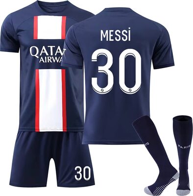 Alle Details zum Fußball-Trikot Paris Trikot PSG Trikot Set Fußballtrikot Kinder/Erwachsene, Nr.30 Sporttraining T-Shirts, Shorts und Socke, FußBall Trikot Kinder, Jungen und ähnlichen Trikots