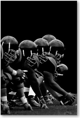 Postereck - 0142 - NFL, Schwarz Weiss Football Amerika USA Angriff - Wandposter Fotoposter Bilder Wandbild Wandbilder - Leinwand - 40,0 cm x 30,0 cm bei Amazon bestellen