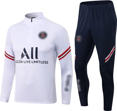 Alle Details zum Fußball-Trikot PSG Fußball Trainingsanzug, Fußballclub Herren Langarm-Sportbekleidung Atmungsaktives Sporttraining Fitness Laufanzug Trainingsanzug Jogginganzug Anzug Jungen Fussball Kleidung Set und ähnlichen Trikots