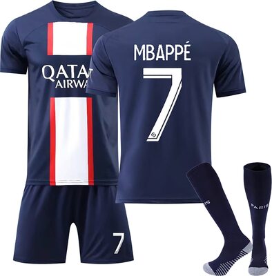 Alle Details zum Fußball-Trikot PSG Fußball Trikot für Trikot Set 22-23 PSG Heim-/Auswärtstrikot Kurzarmtrikot Shorts Set für Fußballtrikot für Erwachsene und Kinder und ähnlichen Trikots