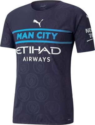 Alle Details zum Fußball-Trikot PUMA Herren Manchester City Authentic Third Shirt 2021 2022 Marineblau/Weiß XXL und ähnlichen Trikots