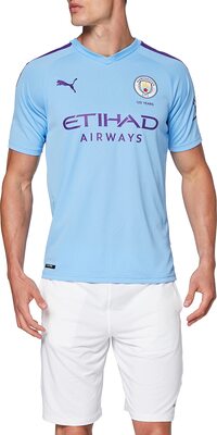 PUMA Herren MCFC Home Shirt Replica De Bruyne Print Trikot, Team Light Blue/Tillandsia Purple, M bei Amazon bestellen