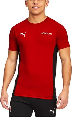 PUMA Men's Standard ACM EVOSTRIPE TEE, Tango Red Black, Medium bei Amazon bestellen
