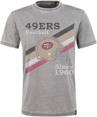 Recovered Herren T-Shirt 49ers Football - Shirt in Grau in Größe S - XXL bei Amazon bestellen
