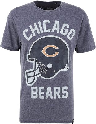 Recovered Herren T-Shirt NFL Helmet Print - Shirt in Blau und Grau in Größe S - XXL bei Amazon bestellen