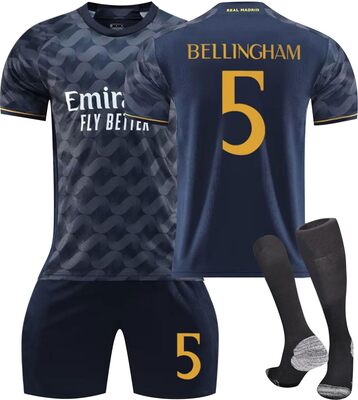 Alle Details zum Fußball-Trikot R.Madrid 23/24 Neue Saison Hause/Auswärts Fußball Trikots Shorts Socken Set für Kinder/Erwachsene, Nr.7 Vinicius jr Trikot, Fussball Jersey Trainingsanzug für Junge Herren und ähnlichen Trikots