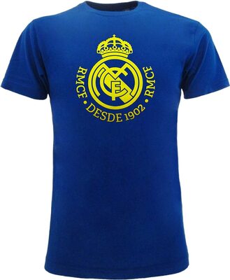 Roger's Offizielles T-Shirt Real Madrid Logo, 100% Baumwolle, Original Lizenzprodukt, Unisex, Erwachsene und Kinder, verpackt in Blisterverpackung. bei Amazon bestellen