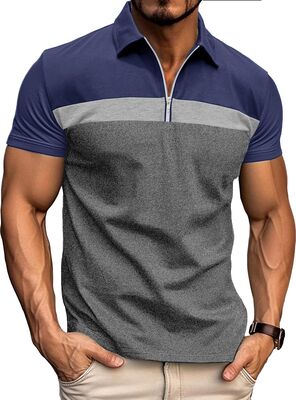 Ryehack Men's 1/4 Zip Polo Shirt Short Sleeve Cotton T-Shirt Golf Polo Shirt Raglan Pullover Regular Fit S-3XL bei Amazon bestellen