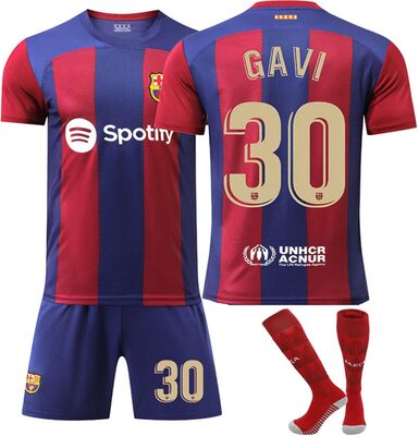 Senmubery Fußball Trikot Set Barcelona 23-24 Heim/Auswärtstrikot Kurzarmtrikot Hemd Kurze Set mit Socken Fußballtrikot für Erwachsene und Kinder bei Amazon bestellen