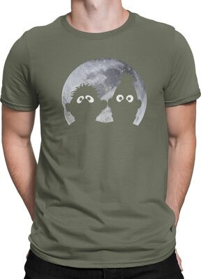 Sesame Street Ernie und Bert im Mondlicht Schatten, Herren T-Shirt aus 100% Baumwolle, Moonnight Sesammstrasse bei Amazon bestellen