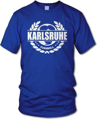 shirtloge - Karlsruhe - Fussball Lorbeerkranz - Fan T-Shirt - Größe S - 3XL bei Amazon bestellen