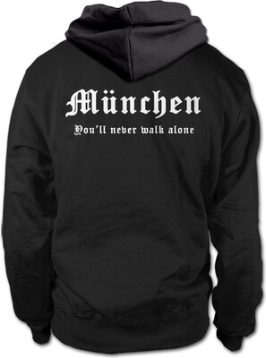 Alle Details zum Fußball-Trikot shirtloge - MÜNCHEN - You'll Never Walk Alone - Fan Kapuzenpullover - Größe S - 3XL und ähnlichen Trikots