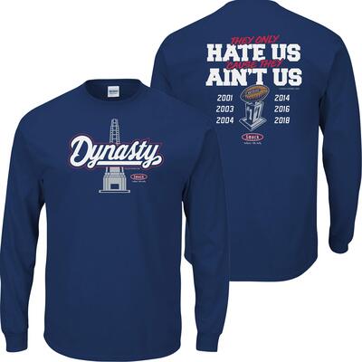 Alle Details zum Fußball-Trikot Smack Apparel New England Patriots Fans. World Champions Dynasty Marineblau Lange Ärmel Shirt (S-5 X) und ähnlichen Trikots