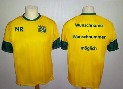 Alle Details zum Fußball-Trikot Spielfussballshop Brasilien Trikot mit Wunschname Nummer Kinder Größen und ähnlichen Trikots