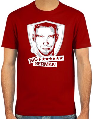 SpielRaum T-Shirt Per BFG Mertesacker ::: Farbauswahl: deepred, schwarz, Oliv oder Navy ::: Größen: S-XXL ::: Fußball-Kult bei Amazon bestellen