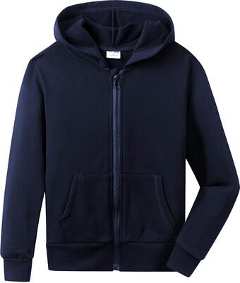 Spring&Gege Jungen Fleece Hoodie Zip Sweatjacke Basic Einfarbig Baumwoll Kapuzenjacke für Kinder（3-12 Jahre） bei Amazon bestellen