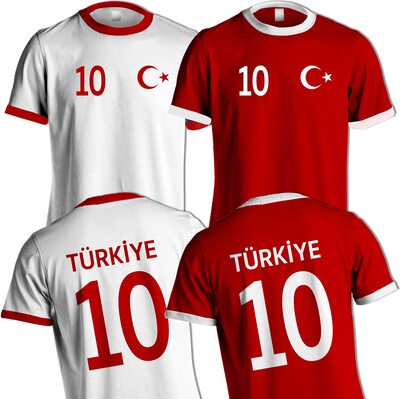 T-Shirt mit Türkei Türkiye Fussball WM EM Name & Nr. Trikot Geschenk Idee Tshirt Rot Unisex bei Amazon bestellen
