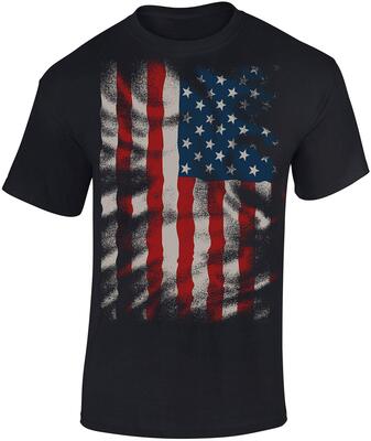 T-Shirt: Stars and Stripes - USA Flagge US-Army - Shirt Herren Damen - Mann Männer Frau-en - Biker - Rock-er - Amerika America - United States - Camouflage - Streetwear - Geschenk bei Amazon bestellen