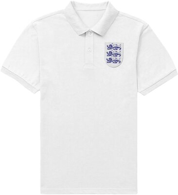 Alle Details zum Fußball-Trikot Three Lions Unisex-Poloshirt, ideal für die Unterstützung von England beim Fußball, Cricket, Rugby, ideal als Geburtstagsgeschenk, Wichtel-Geschenk und ähnlichen Trikots