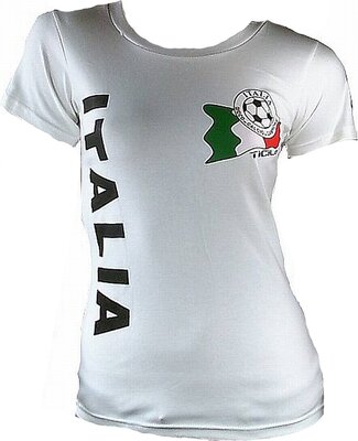 Alle Details zum Fußball-Trikot TICILA Damen T-Shirt Miss Italia Italien Italy Forza Squadra Azzurra Azzurri Fussball WM EM Designer Fan Tee Trikot Weiss und ähnlichen Trikots