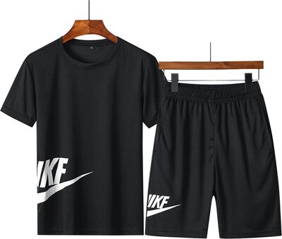 TIUTIU Herren Sportanzug Jogginganzug Trainingsanzug Fußbal Sportbekleidung 2-Teiliges Sommer Shortanzug T-Shirts + Kurze Hose Sets Freizeitanzug Fitness Gym Running bei Amazon bestellen