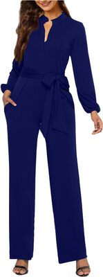 tohole Jumpsuit Damen Elegante Ärmelloses O-Ausschnitt Overall Lang Jumpsuit Gestreifter Druck Breites Bein Sommerhose Hohe Taille Einteiler Overall Hosenanzug Playsuit Romper Strampel mit Gürtel bei Amazon bestellen
