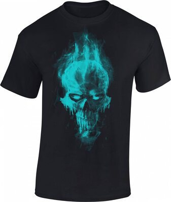 Totenkopf Shirt Herren - Dämon Schädel - Horror T-Shirt Männer - Skull Tshirt - Halloween Death Biker bei Amazon bestellen