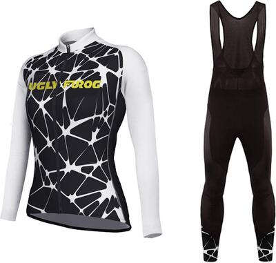 UGLY FROG Radtrikot Winter Damen Langarm Fahrradtrikot + Fahrradbekleidung 3D Gepolsterte Hosen Set Thermo Vlies Radsport Anzüge Winddicht mit Taschen ZRWX01F bei Amazon bestellen