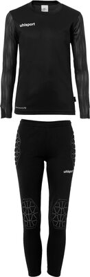 Alle Details zum Fußball-Trikot uhlsport Herren Reaction Goalkeeper Set Junior GOALKEEPER SET JUNIOR Jugend Torwart Torhüter Fußball Set aus gepolstertem Shirt und Hose, komplette Torhüterbekleidung/Set für Jugendliche und ähnlichen Trikots