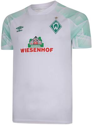 Alle Details zum Fußball-Trikot UMBRO Werder Bremen Auswärtstrikot 20/21 weiß und ähnlichen Trikots