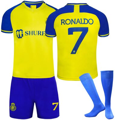 Umiquansome Trikot 22/23 Trikot für Kinder No.7 Fußball Trikot Heim Auswärtstrikot Football Fußballtrikot Kinder Shorts und Socken Fussball Set für Junge Herren Anzug A2 bei Amazon bestellen