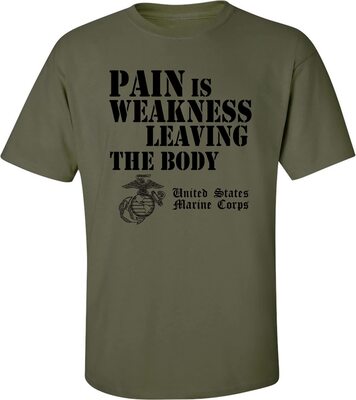 USMC Pain is Weakness Leaving The Body Short Sleeve T-Shirt in schwarz bei Amazon bestellen