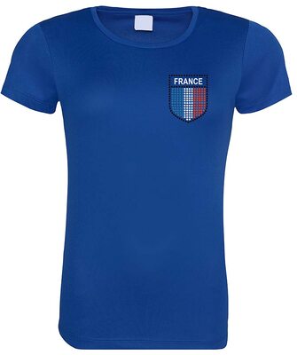 Alle Details zum Fußball-Trikot Varsany Damen Fußballmannschaft Frankreich T-Shirt 2022 – Nationalflagge Badge Tee – ideal für Cricket, Fußball, Rugby und Fußball-Fans und ähnlichen Trikots