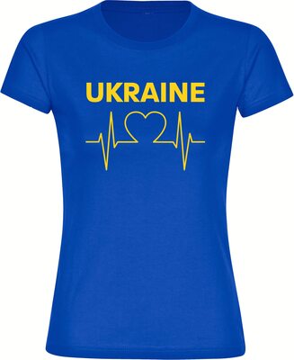 VIMAVERTRIEB® Damen T-Shirt Ukraine - Herzschlag - Frauen Shirt Fußball Fanartikel Fanshop bei Amazon bestellen