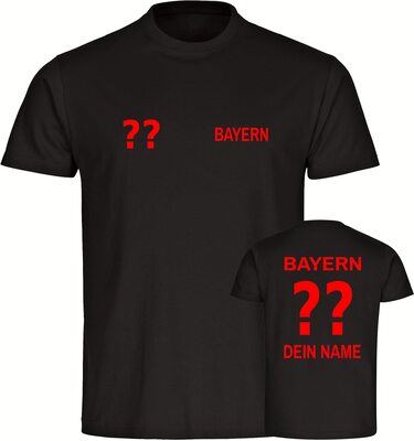 VIMAVERTRIEB® Herren T-Shirt Bayern - Trikot mit Deinem Namen und Nummer - Druck: rot - Männer Shirt Fußball Fanartikel Fanshop - Größe: 5XL schwarz bei Amazon bestellen