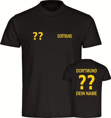 VIMAVERTRIEB® Herren T-Shirt Dortmund - Trikot mit Deinem Namen und Nummer - Männer Shirt Fußball Fanartikel Fanshop bei Amazon bestellen
