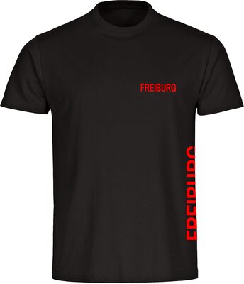 VIMAVERTRIEB® Herren T-Shirt Freiburg - Brust & Seite - Männer Shirt Fußball Fanartikel Fanshop bei Amazon bestellen