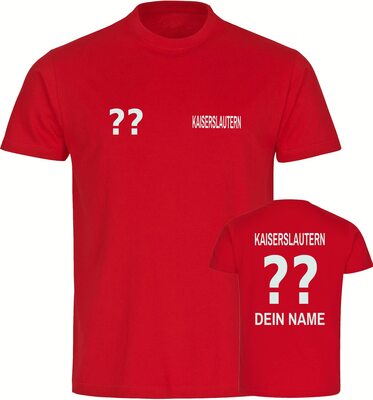 VIMAVERTRIEB® Herren T-Shirt Kaiserslautern - Trikot mit Deinem Namen und Nummer - Männer Shirt Fußball Fanartikel Fanshop bei Amazon bestellen