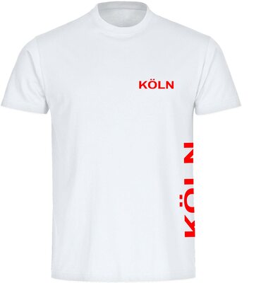 VIMAVERTRIEB® Herren T-Shirt Köln - Brust & Seite - Männer Shirt Fußball Fanartikel Fanshop bei Amazon bestellen