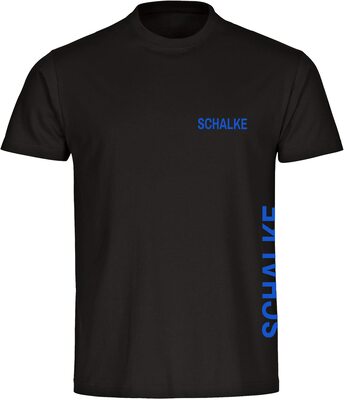 VIMAVERTRIEB® Herren T-Shirt Schalke - Brust & Seite - Männer Shirt Fußball Fanartikel Fanshop bei Amazon bestellen
