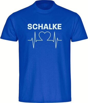 VIMAVERTRIEB® Herren T-Shirt Schalke - Herzschlag - Männer Shirt Fußball Fanartikel Fanshop bei Amazon bestellen